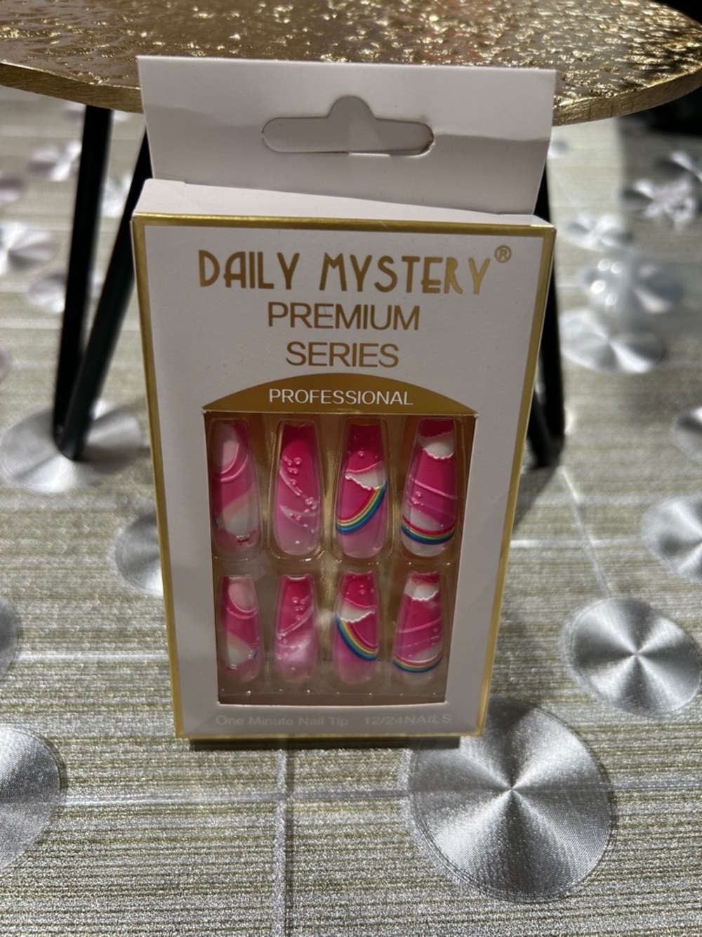 Daily Mystery Hot Pink Whimsical Press On Nails Set. 12-24 nails. - Picture 1 of 4
